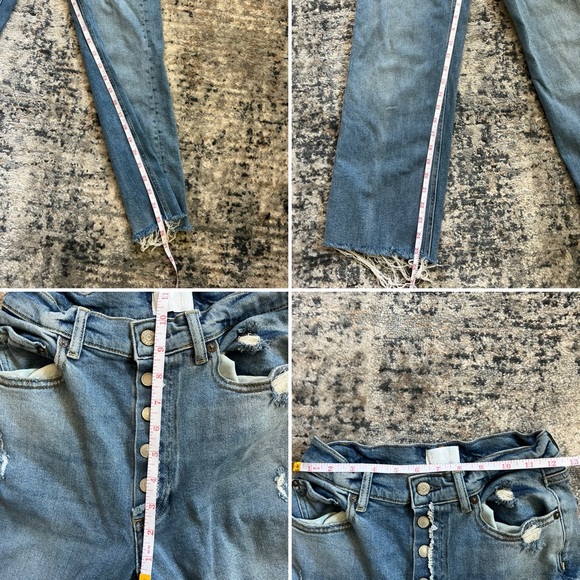 Boyish Mikey High Rise Wide Leg Medium Wash Distressed Jeans | Size 26 - Picture 10 of 16